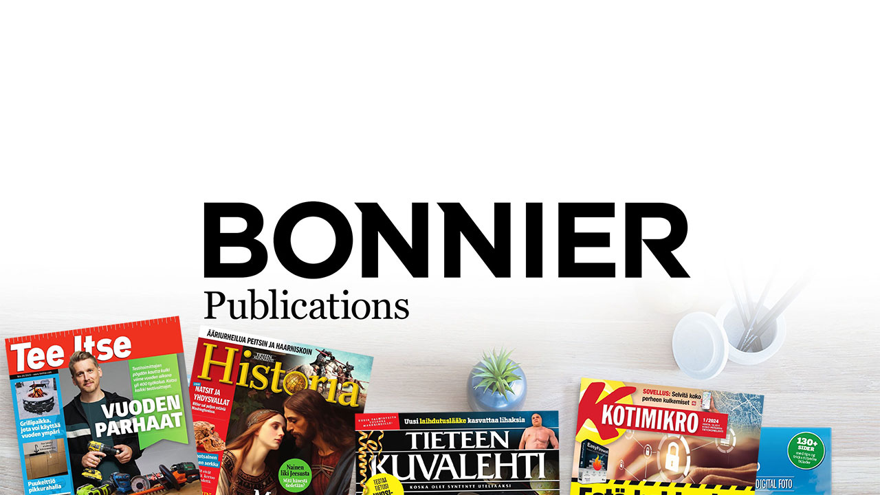 Bonnier Publications International julkaisee Suomessa useita lehtiä, mukaan lukien Tee Itse, Tieteen Kuvalehti, Historia ja Kotimikro. Tutustu tarjouksiin ja tilaajalahjoihin.