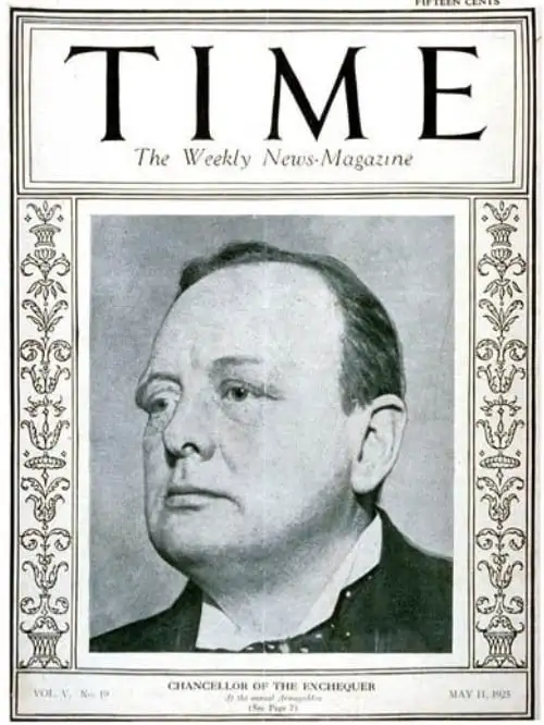 Winston Churchill TIME-lehden kannessa toukokuussa 1925.