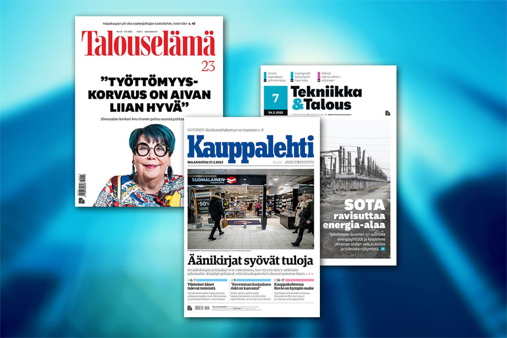 Alma Talentin lehtiä ovat mm. Talouselämä, Kauppalehti sekä Tekniikka&Talous