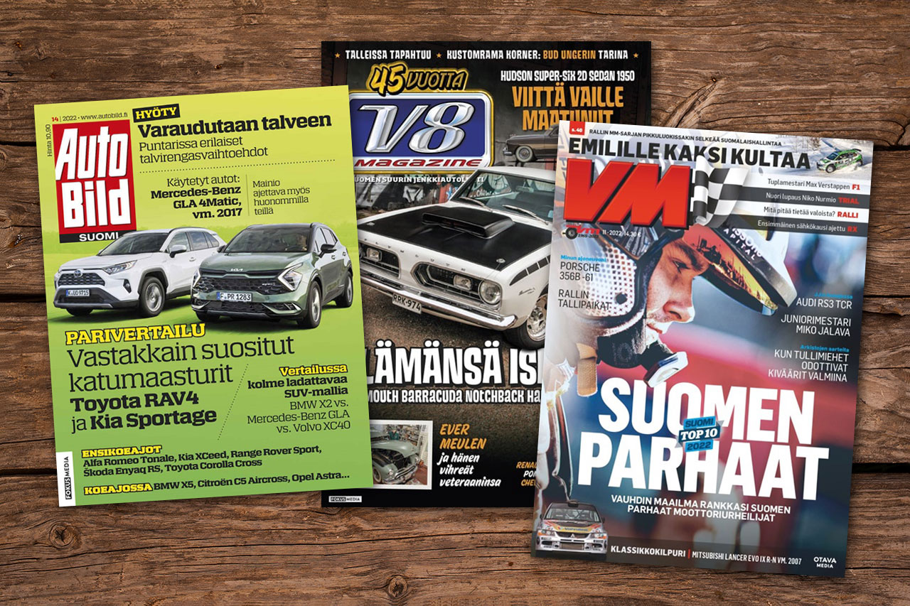Muita suomalaisia autolehtiä ovat esim. Auto Bild Suomi, V8 Magazine ja Vauhdin Maailma (VM)